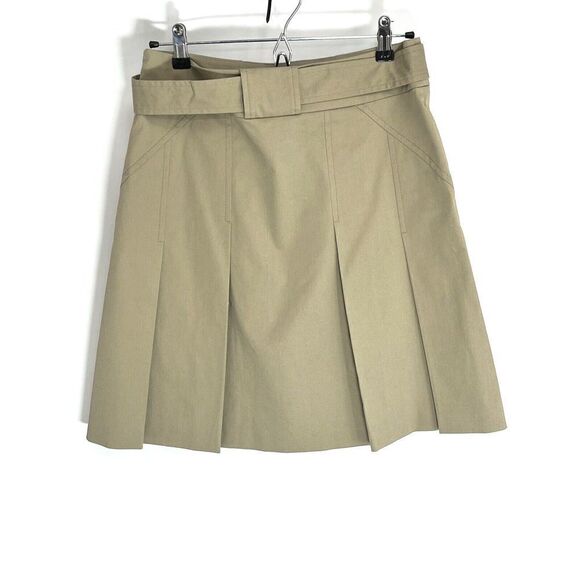 Escada Sport Tan Skirt Pleated Belted Size 4 US 34 German Academia Kawaii - Picture 2 of 16